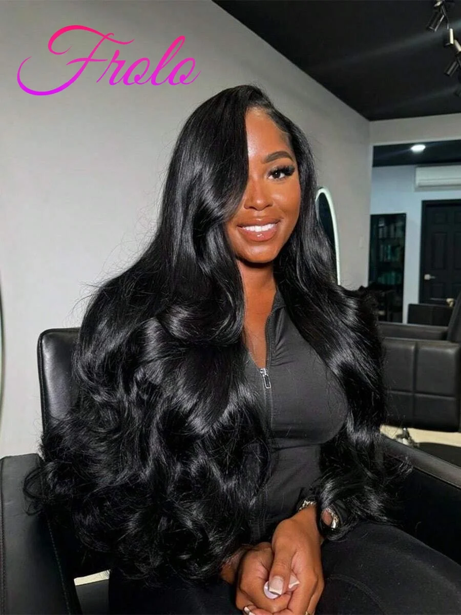 

Парик из натуральных волос с HD-кружевом 13x6, плотность 200%, волнистый, с фронтальной частью из кружева, для женщин, бразильский, предварительно прорезанный, черный