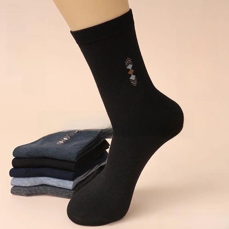 

Men's High-Tube Socks Pure Cotton Anti-Odor Multi-Pack Spring Autumn Black Long Tube Socks Cotton Breathable Comfortable