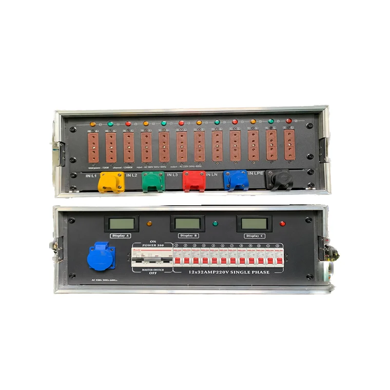 

6 Road Power Distribution Box 16A Portable Power Supply For Stage Lighting