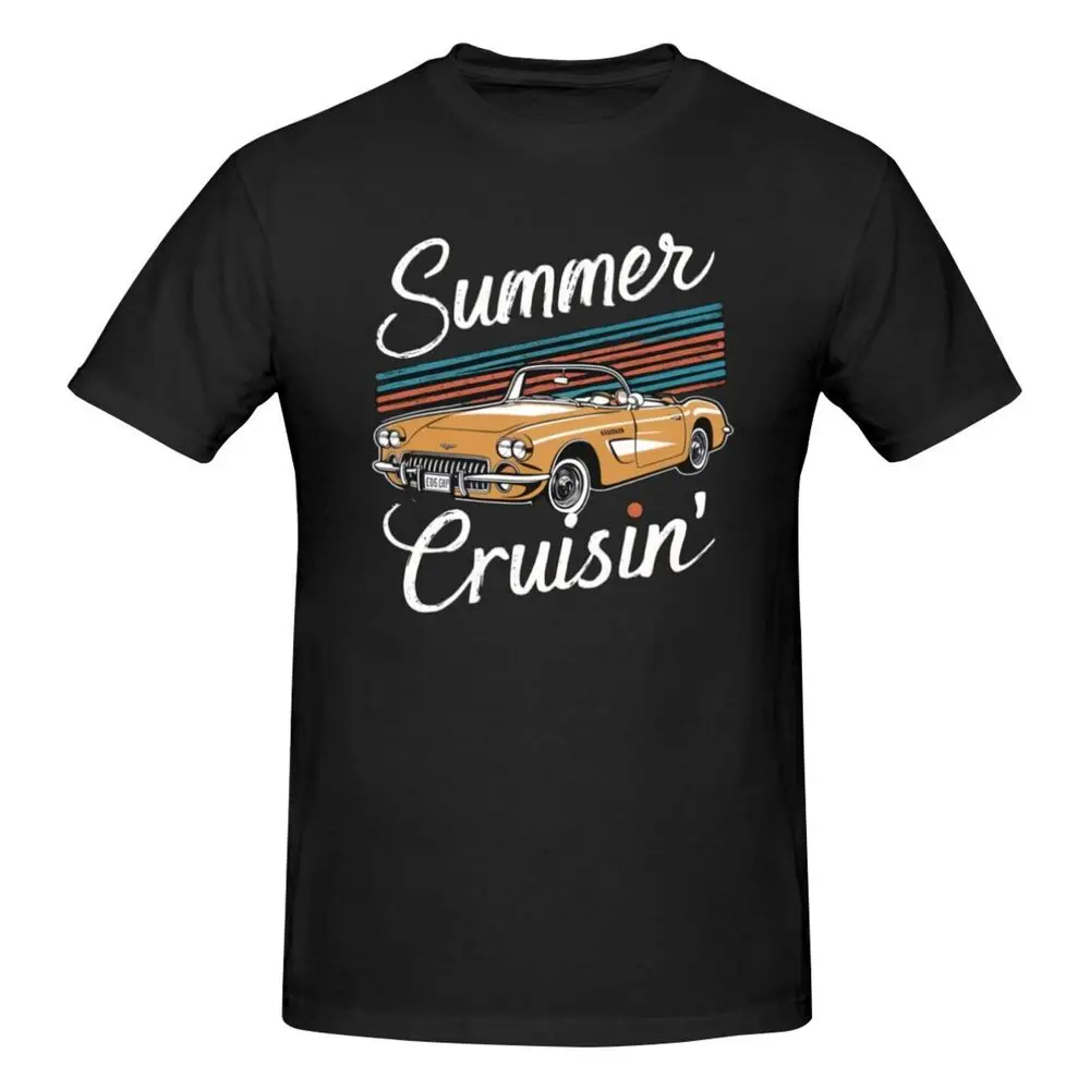 Summer Cruise Vintage Car Graphic Men's Short Sleeve T-Shirt  Tees Y2K tops Unisex Summer Short Sleeve