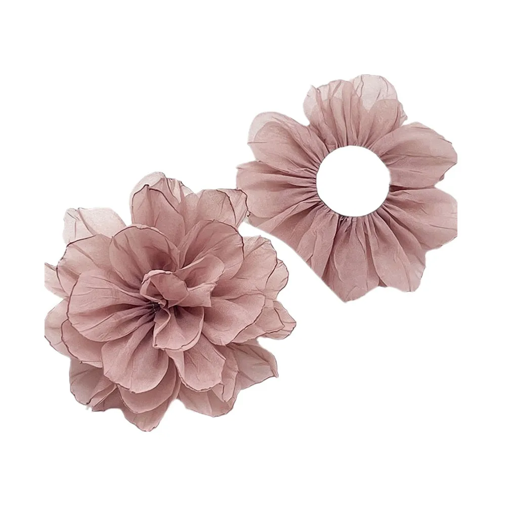 5Pcs 10CM Handmade Chiffon Fabric Rose Flowers Silk Flower For DIY Hair Accessories Wedding Dress Neacklace Brooches Decoration