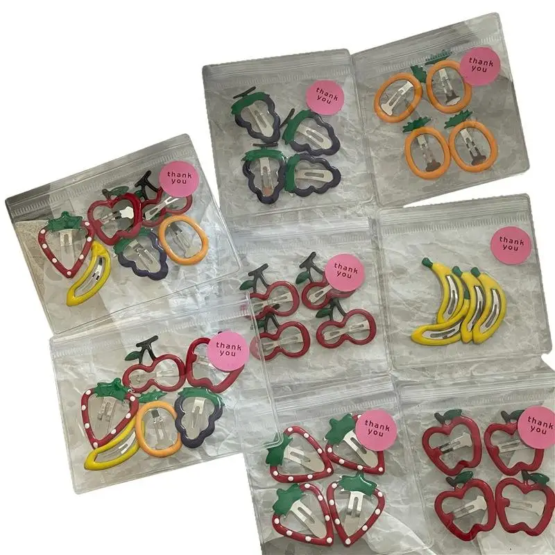 4/6 Stück Erdbeer-Haarspangen, Niedliche Mädchen-Haaraccessoires, Frucht-BB-Haarklammern, Kinder-Accessoires für den täglichen Styling, Boutique-Kopfbedeckung – Detail 6