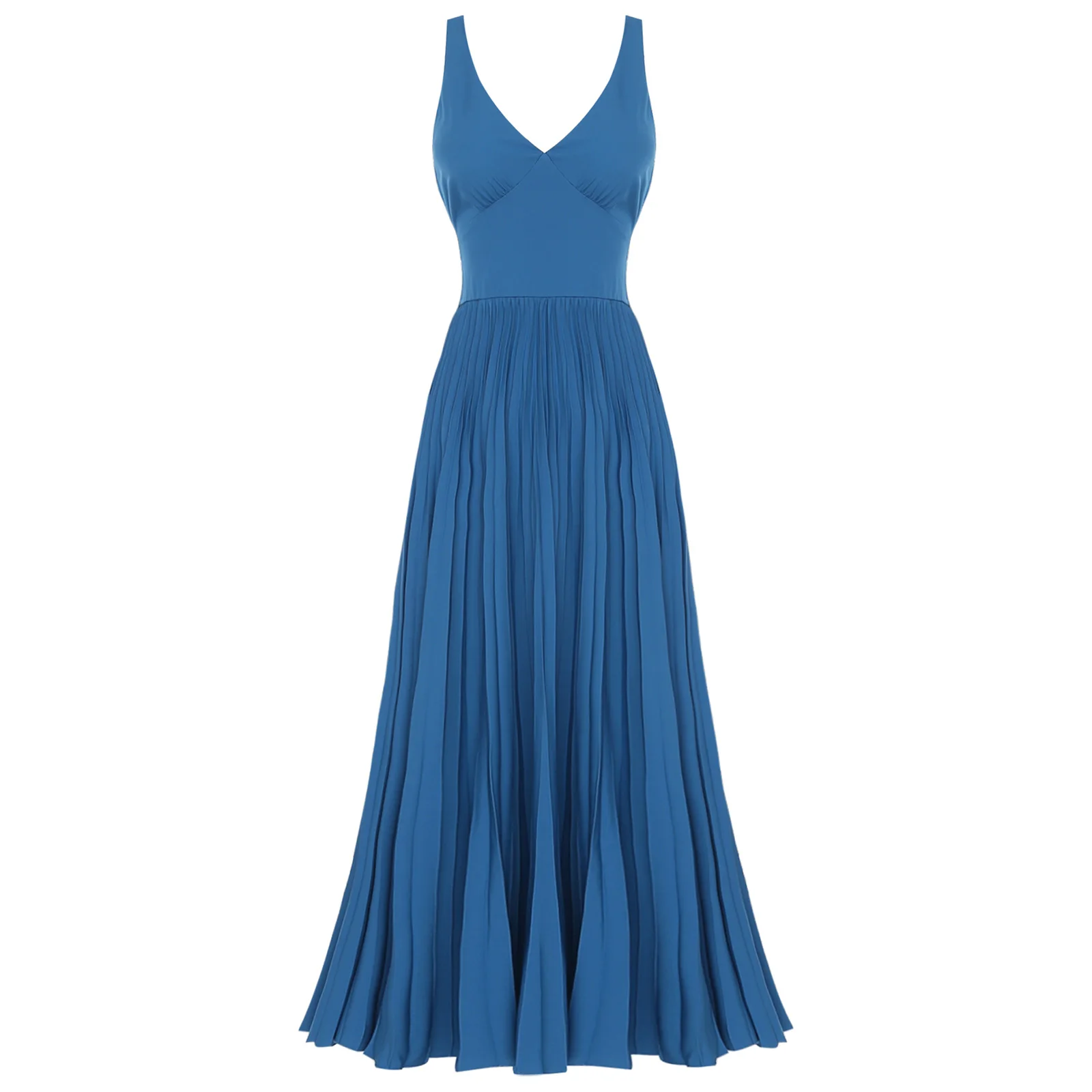 Vestido largo bohemio para mujer, vestido de noche con cuello en V, espalda abierta, dobladillo plisado, vestido acampanado para fiesta de vacaciones tropicales, vestidos de dama de honor