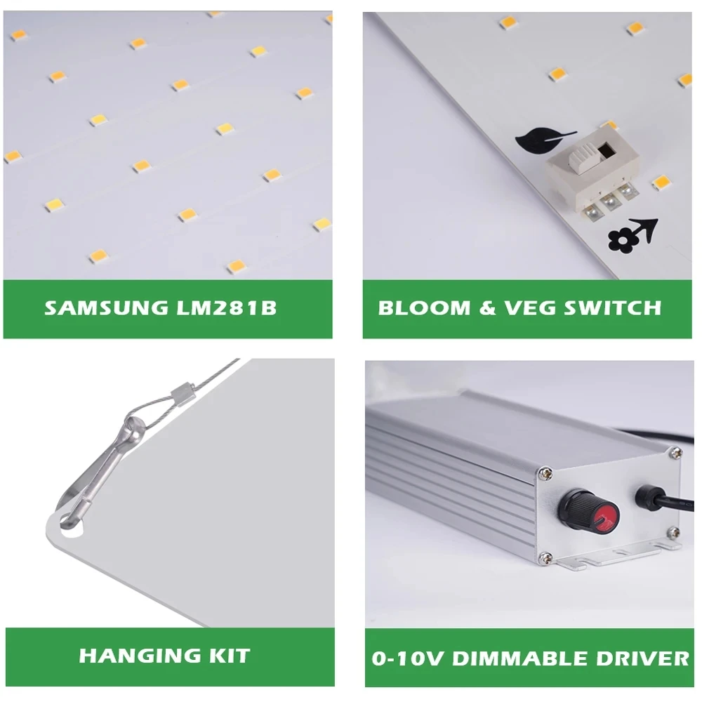 Pełne Spektrum QBC 1000W 281B Ściemnialne Quantum LED Lampy do Uprawy Roślin z 3000K 5000K IR do Roślin Domowych Szklarni Grow Tent