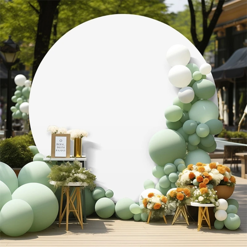 Elegant Polyester Round Arch Cover for Wedding and Party Decoration Backdrop Cover with Elastic Bands and Buckles M68E