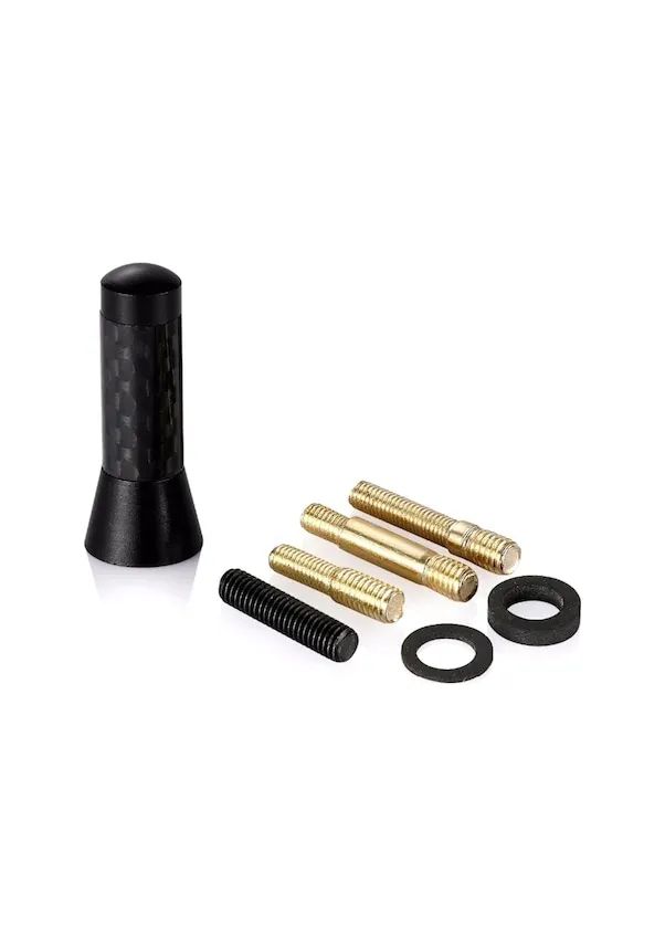 Car Modified Carbon Fiber Antenna 3.5mm Black Universal with Accessories for Car Decoration and Antenna Modification 1x Package