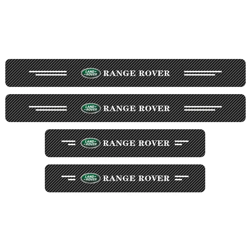 4pcs Car Carbon Fiber Door Sill Protection Sticker Car Accessories For Land Rover Range Rover Evoque Defender Discovery Freelan