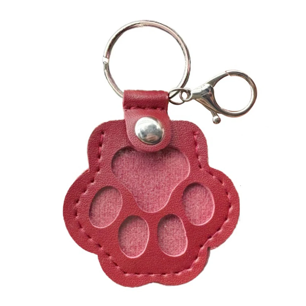 Portachiavi per collezionisti di peli di animali domestici a forma di zampa Portachiavi commemorativo per peli di animali domestici in pelle PU per gli amanti degli animali domestici