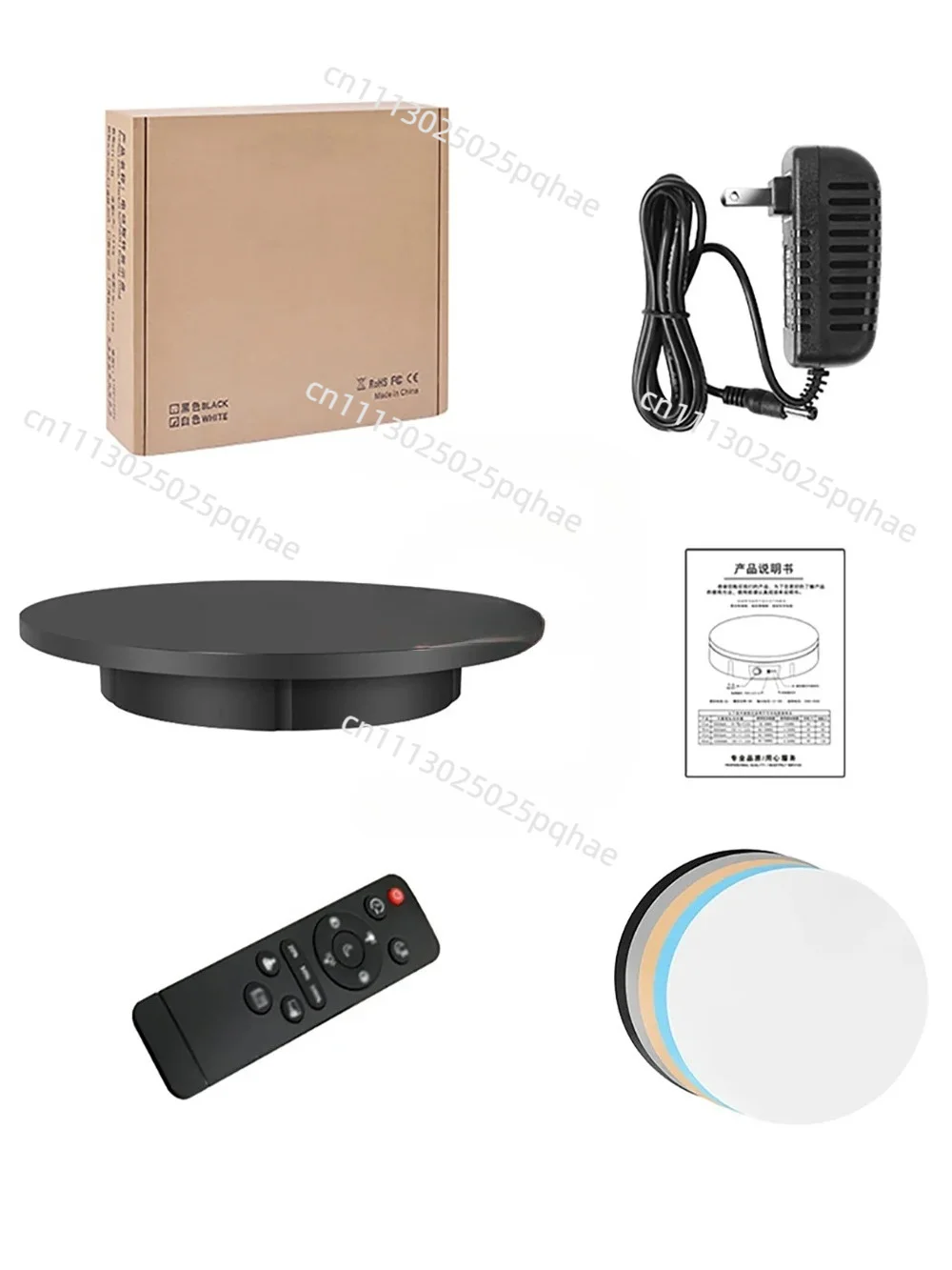 42CM Electric Turntable 3D Scanning Photography Display Stand Remote Control Speed Direction Adjustable 150KG Load