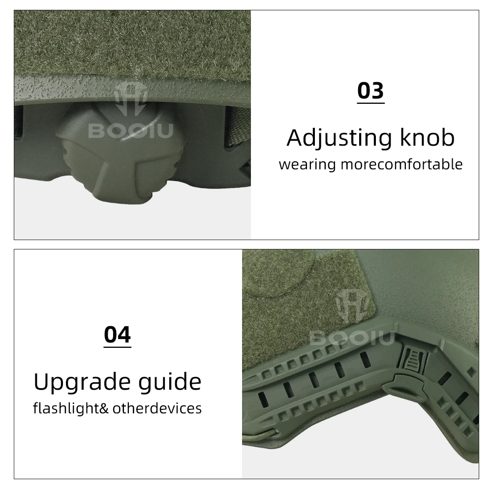 BOOIU ACH High Cut Tactical Helmet Glass Fiber Helmet Fast Outdoor Activity Protective Military Safety Riot Control Helmets