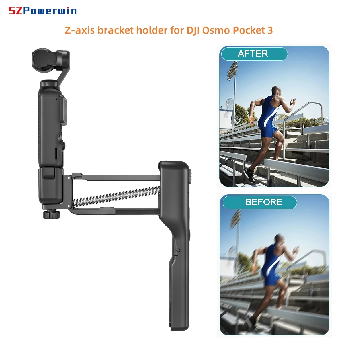 ハンドヘルドカメラ防振ホルダー,Z軸ブラケット,dji osmo pocket 3スタビライザー,ハンドヘルドアクセサリー