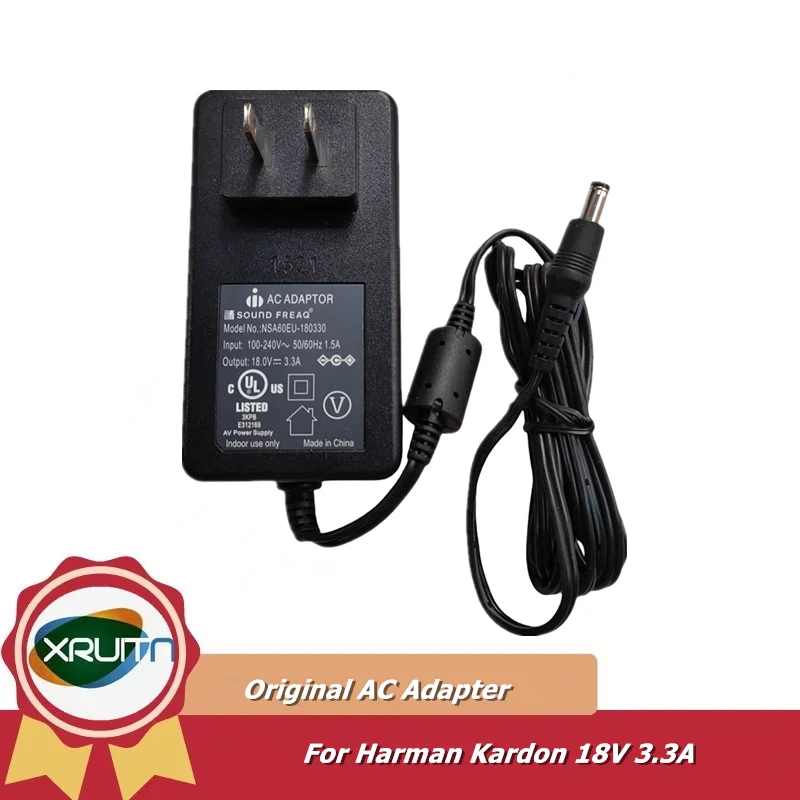 Original NSA60EU-180330 AC Adapter 18V3.3A SOUND FREAQ NSA60EU-180330 Charger For Harman/Kardon Soundfreaq Switching Power Cord