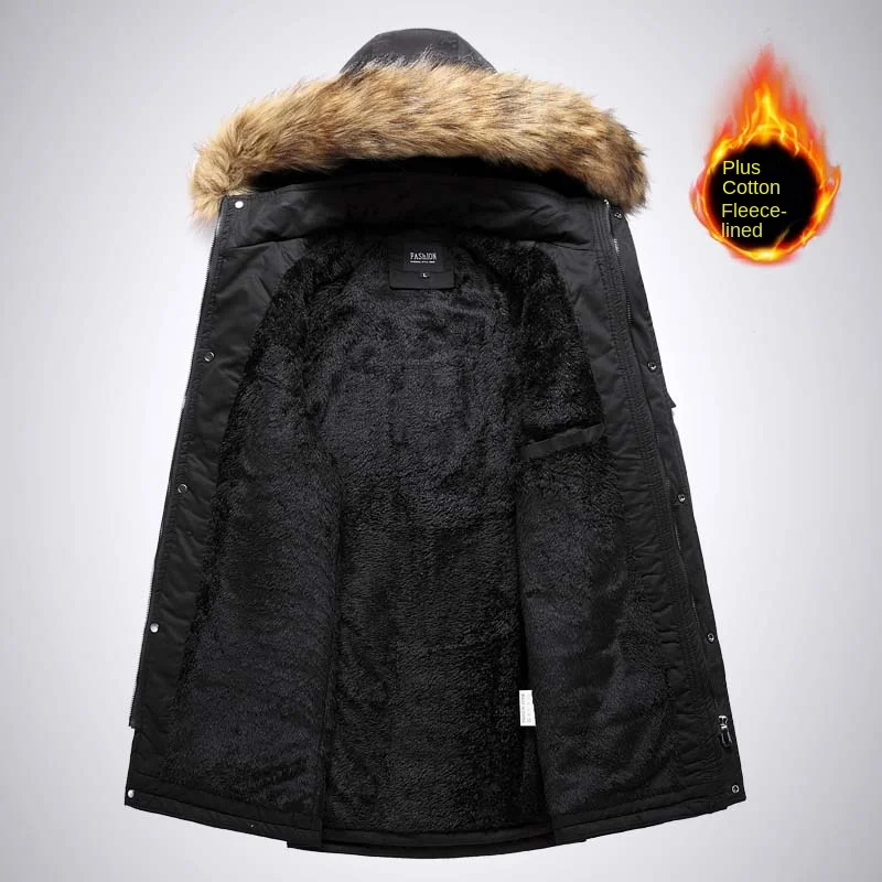 2024 New Detachable Fur Collar Hooded Casual Plus Fleece Thickened Cotton-padded Coat Quality Fabric Comfortable Skin Breathable