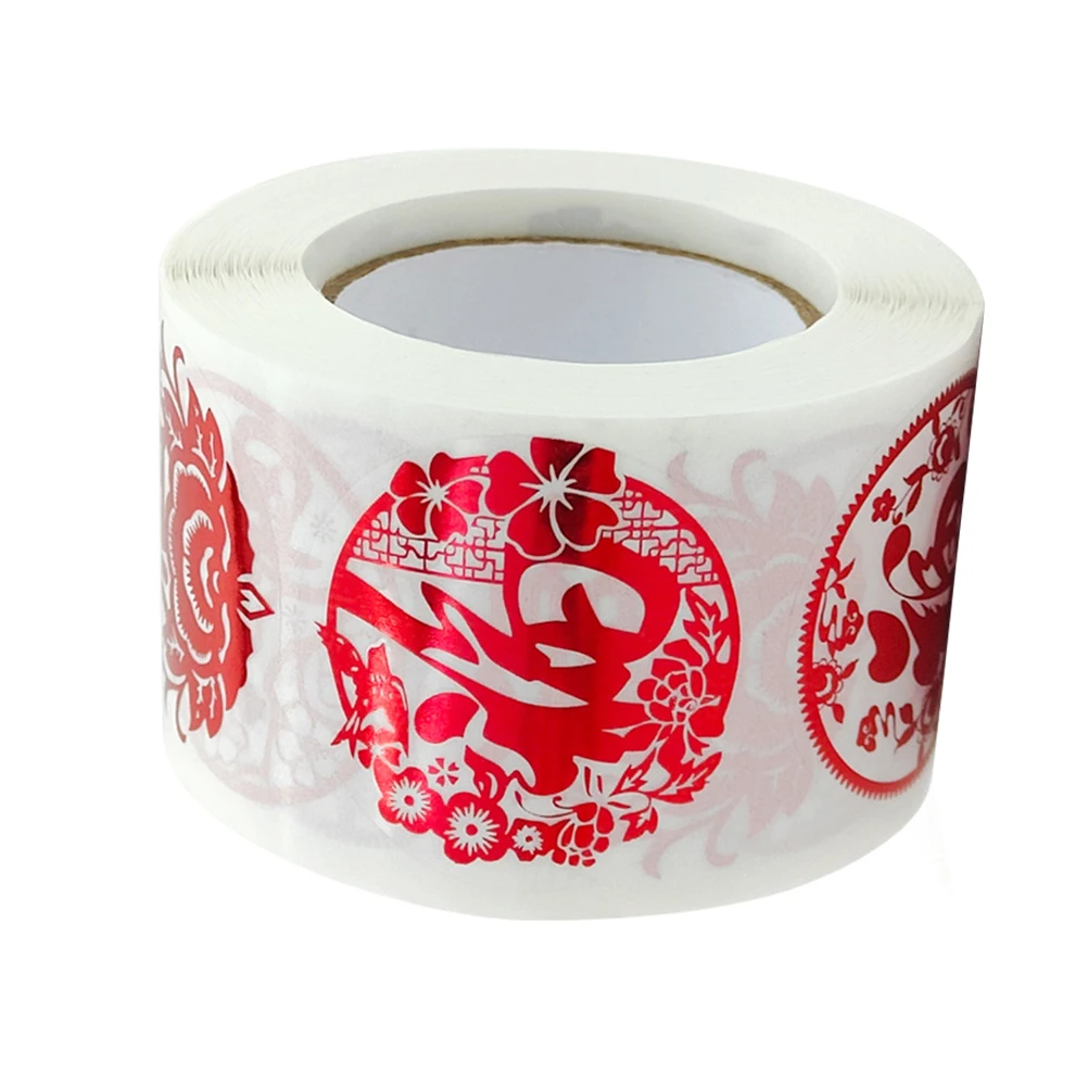 

Fu Word Stickers Spring Festival Adhesive Tapes Gift Sealing Creative New Year Party Decorative Envelope Bright Festive Vivid