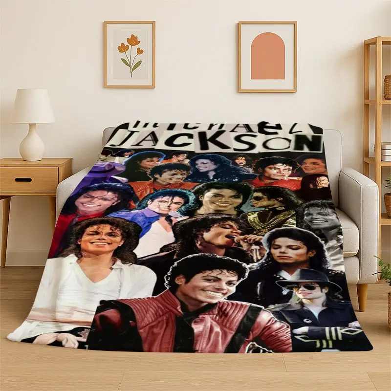 Retro MJ Michael Jackson King of Pop Soft Flannel Throw Blanket,Cozy Blanket for Bed,Couch,Sofa,Bedroom,Living Room,Travel