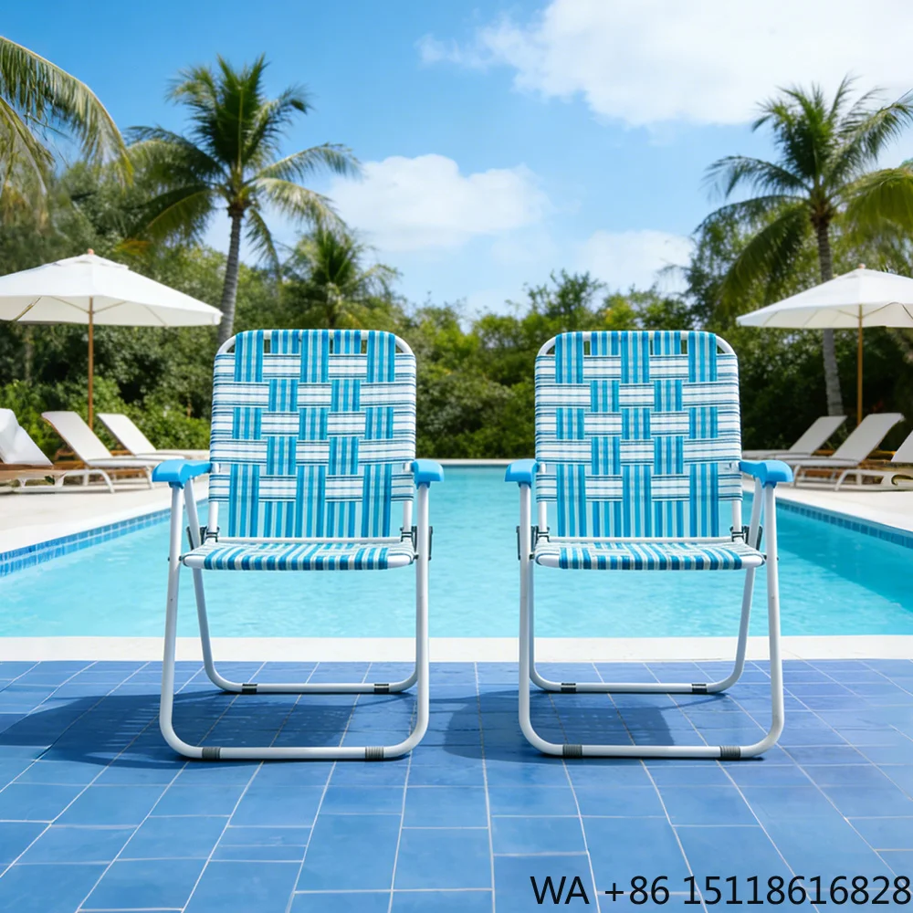 Oversized Folding Webbed Lawn Chair 1 Piece Outdoor Beach Camping Chair Portable Yard Garden Fishing Eco-Friendly Durable