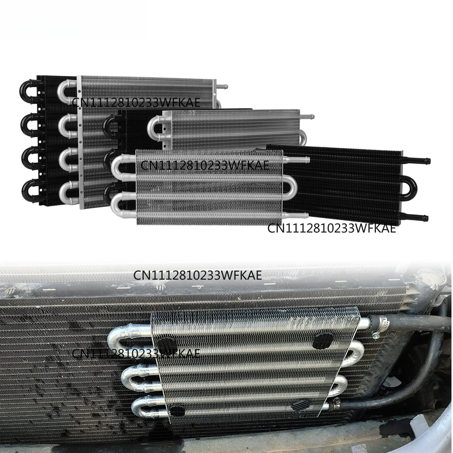 Auto modification accessories Universal radiator gearbox Air conditioner radiator Tubular belt condenser 4 rows 6 rows 8 rows