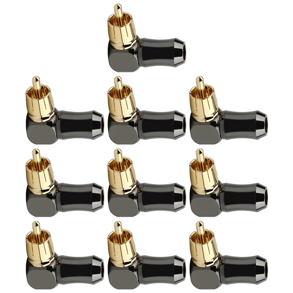 10Pcs RCA Connector Audio Plug Male 90 Degree Right Angle Elbow Speaker Terminal Conector for Soldering Video Cable