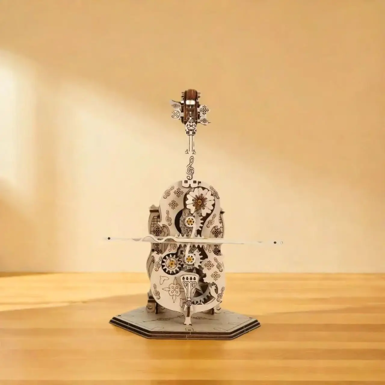 

Punk cello 3D wooden puzzle model with mortise and tenon joint structure for decorative parts