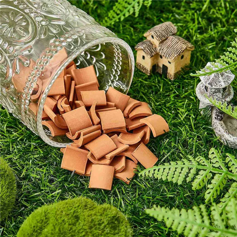 A04F-600 pçs telhas modelo conjunto de construção telhas em miniatura vermelhas para diy paisagem cozinha decoração do jardim