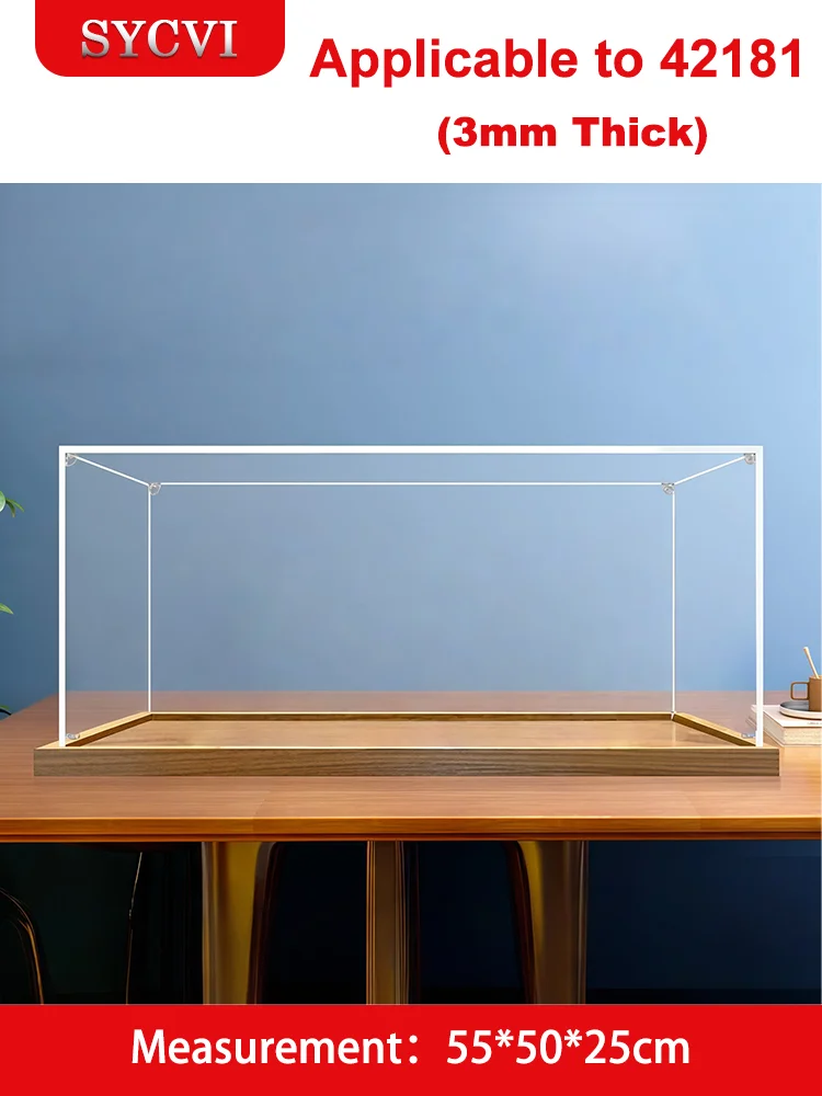 

Прозрачная акриловая витрина для модели 42181, строительные блоки, пылезащитная коллекционная витрина, размер 55x50x25 см, толщина 3 мм