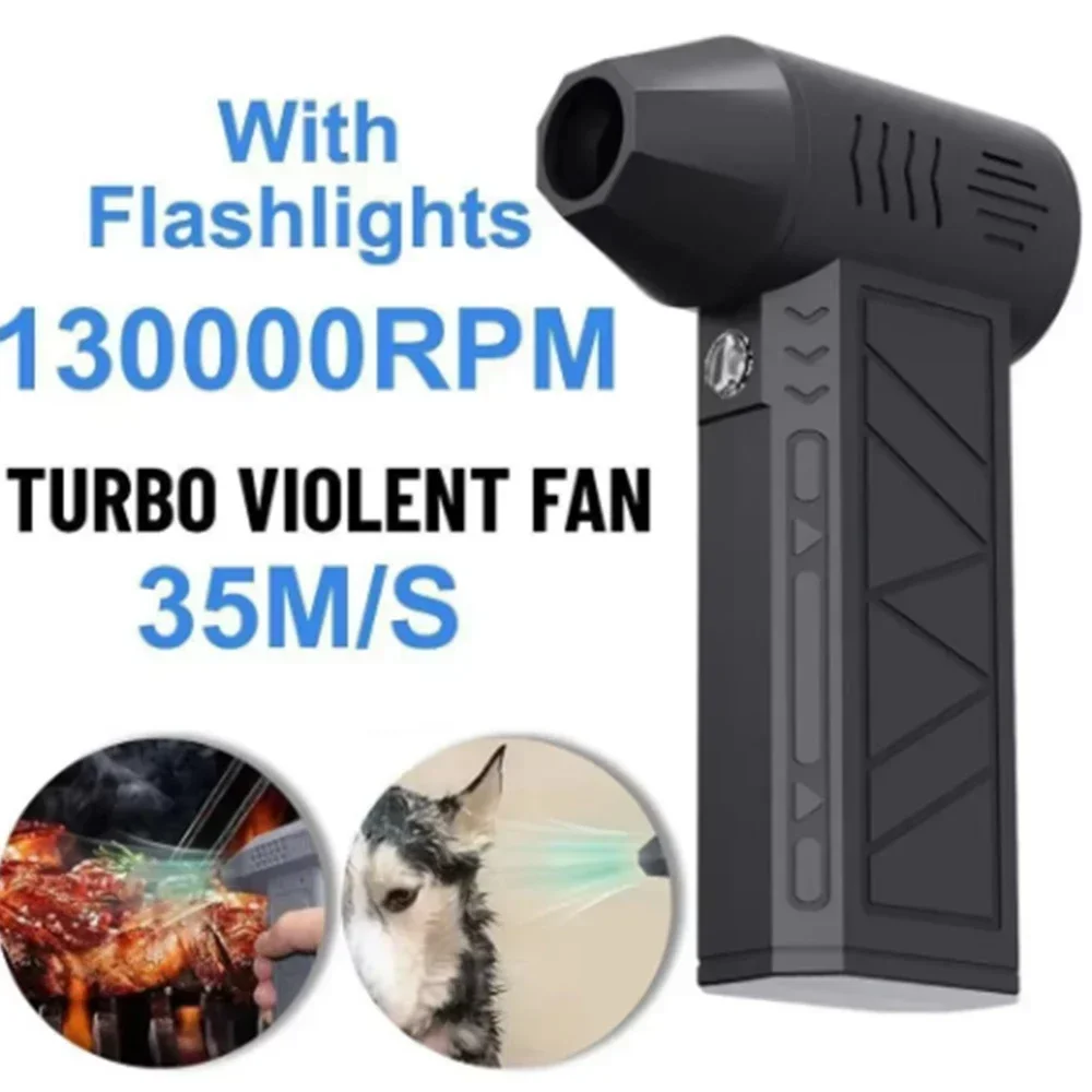 

130000 RPM Mini Air Blower Handheld Electric Turbo Jet Fan Brushless Motor Violent Blower Wind Speed 52m/s Industrial Duct Fan