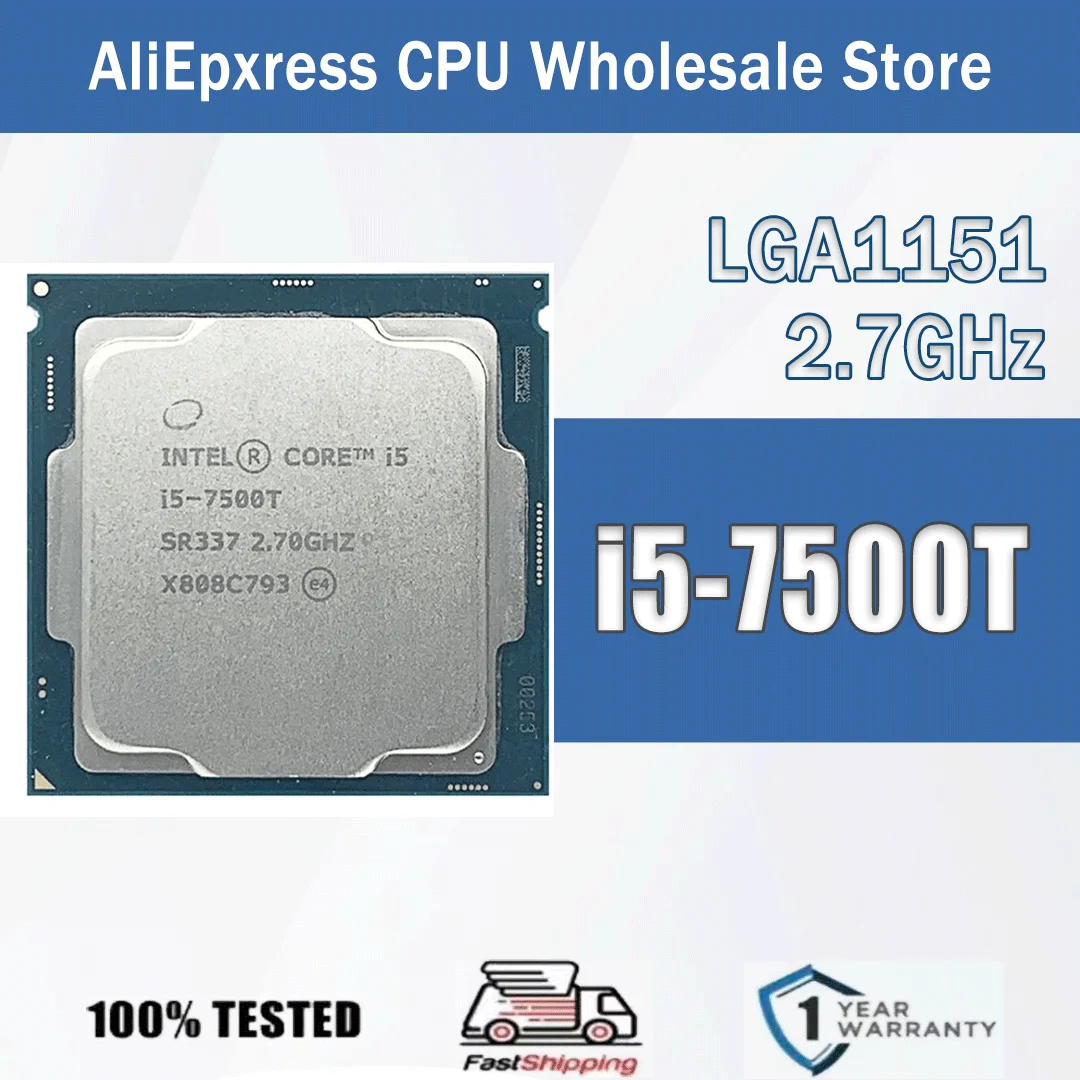 Intel Core i5-7500T 2.7GHz 4 cœurs 4 fils serveur CPU 6M 35W i5 7500T processeur de bureau I5 7500T interface Socket LGA 1151
