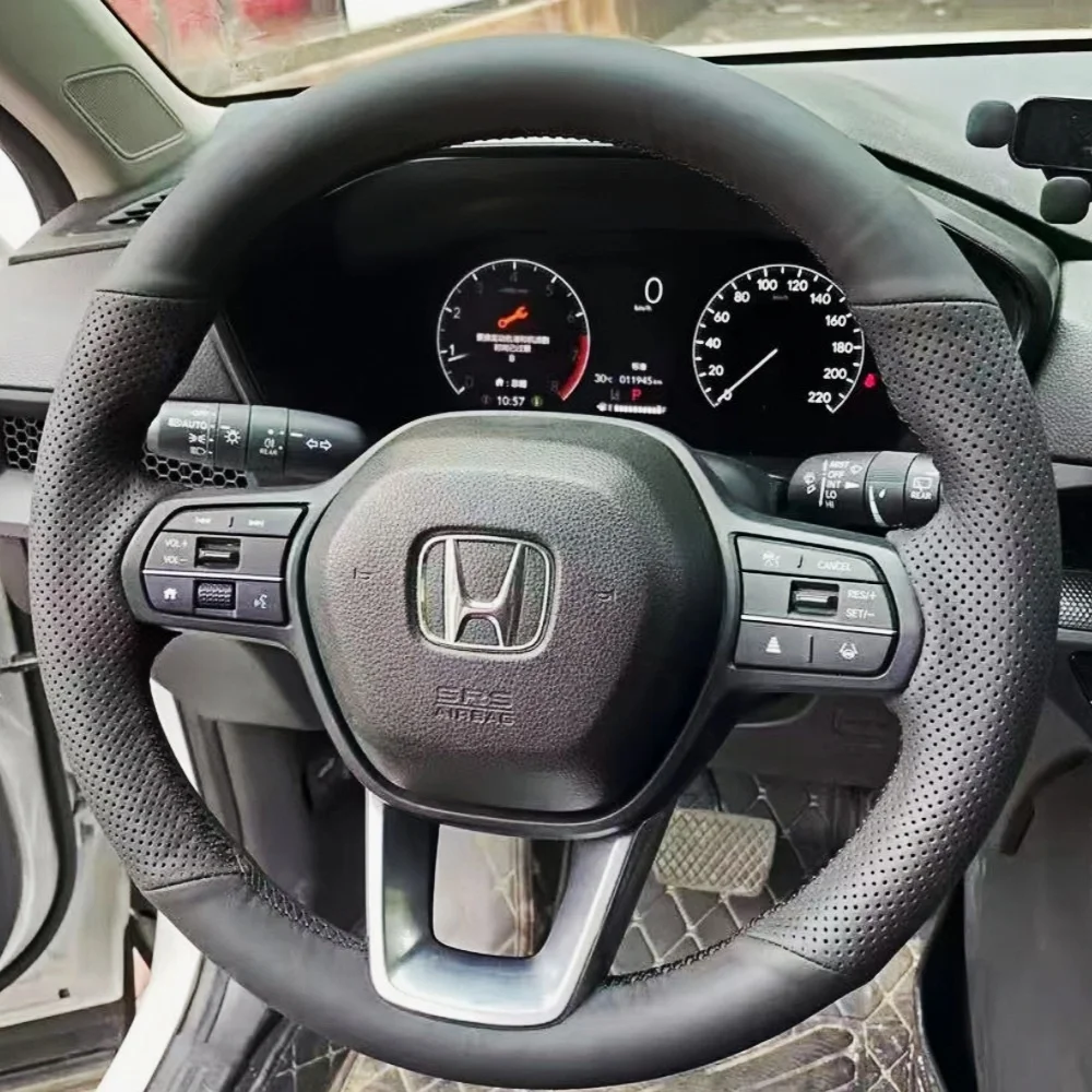 Customization Car Steering Wheel Cover Accessories Hand Sewing Microfiber Leather For Honda Civic 11th CRV CR-V XRV Auto Parts