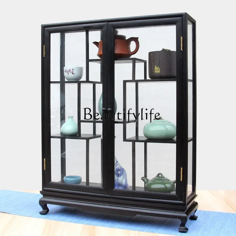 

S Solid Wood New Chinese Style Antique Shelf Duobao Pavilion Tea Set Stand Ornaments