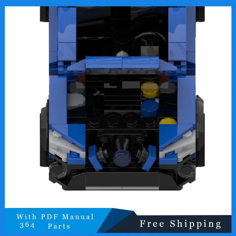 364 stuks blauwe reisauto technologie stenen bouwstenen model creatief display speelgoed voor volwassenen en kinderen verjaardag kerstcadeau