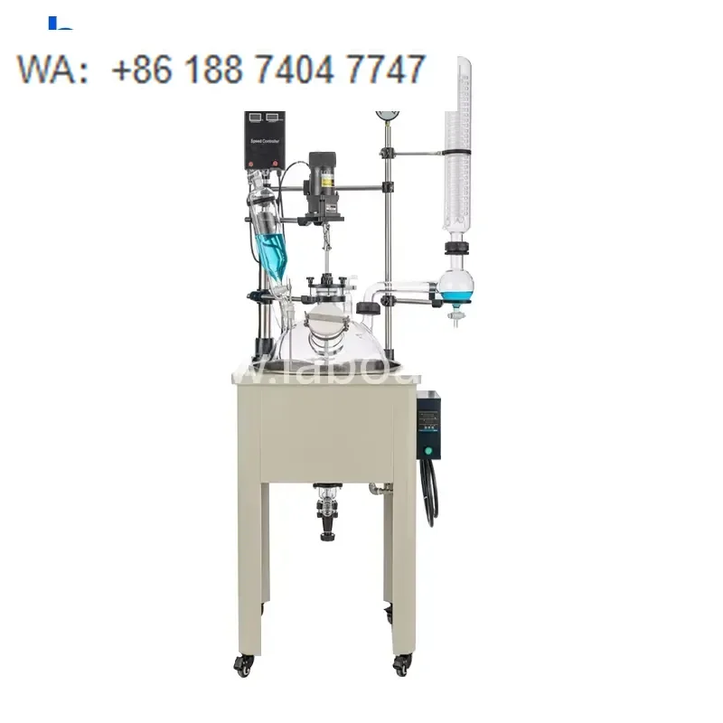 for LABOAO 10L Single Layer Glass Reactor with Integrated Heating Base Energy Saving Multi Safety Protection Laboratory