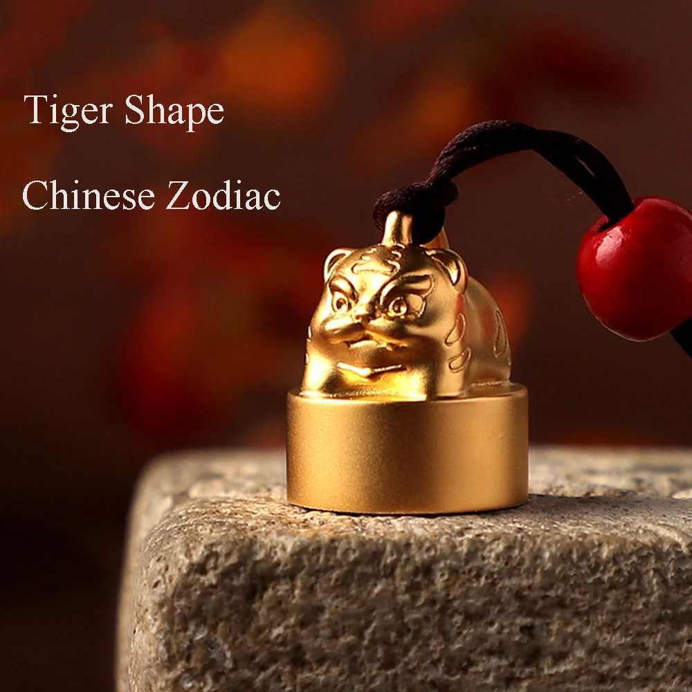 اسم مخصص Stamps Hanko الأختام اليابانية 1.8 سنتيمتر تقطيع معدني مستدير للخط الصيني زودياك ثلاثية الأبعاد لطيف النمر صديق هدية #3