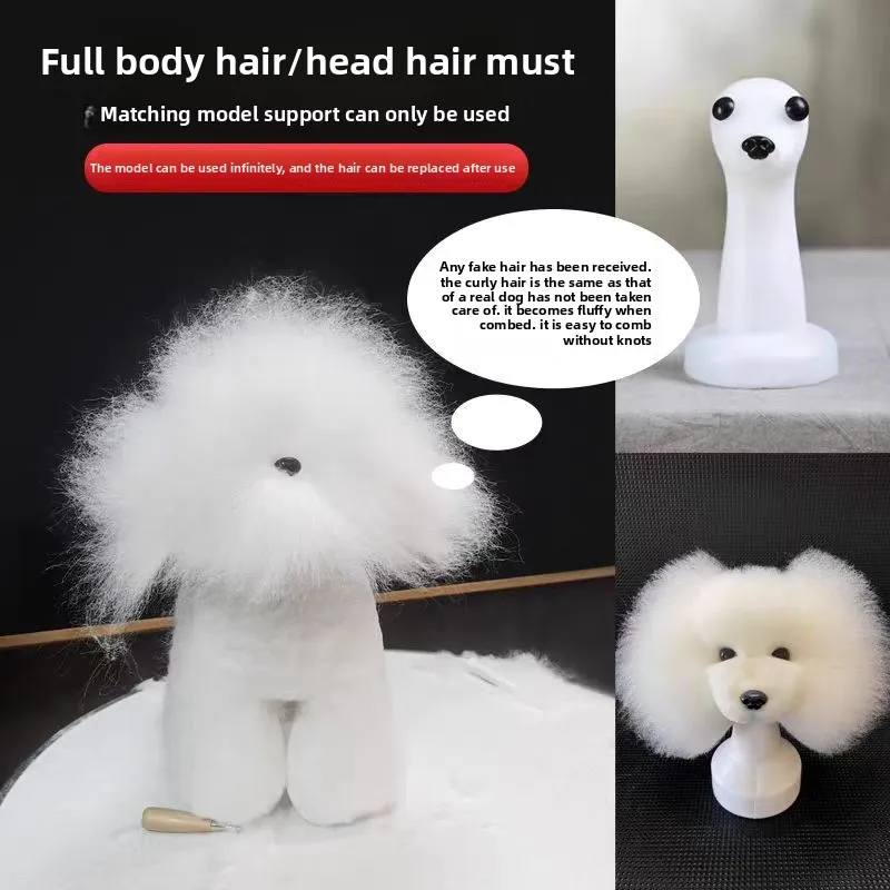 Pet Grooming Practice Head Hair Teddy VIP Bigbear Fake Hair Model Fake Dog Head Hair Fake Back Head Model - Image 5