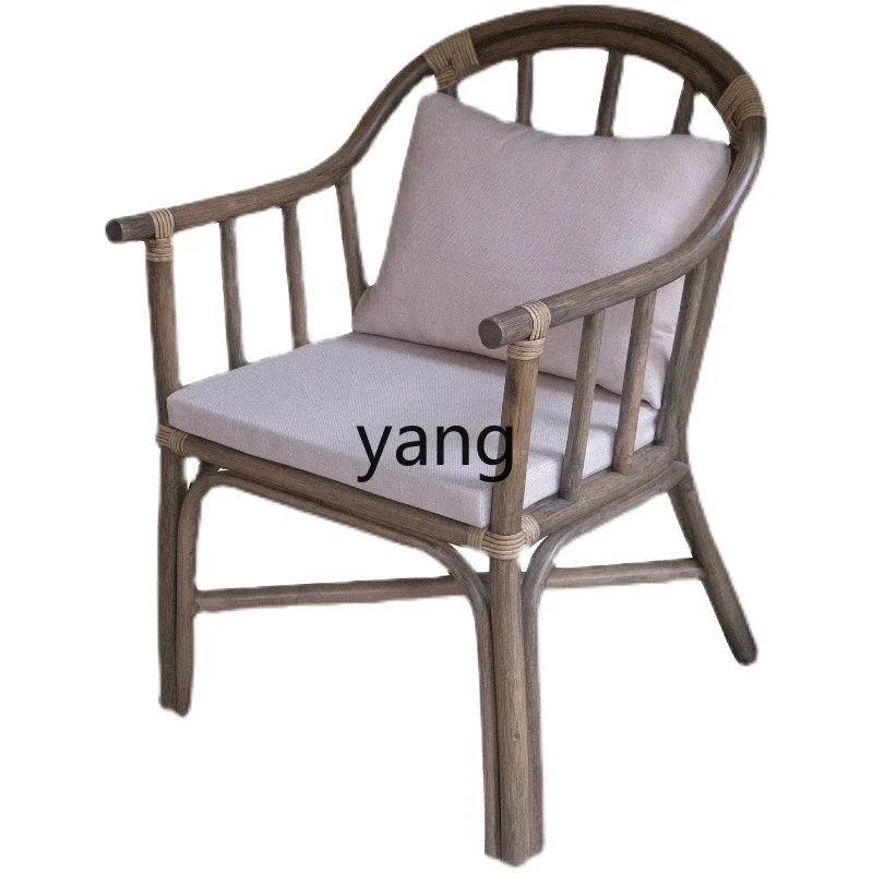 RQ rattan leisure chair B & B living room home armrest back dining chair