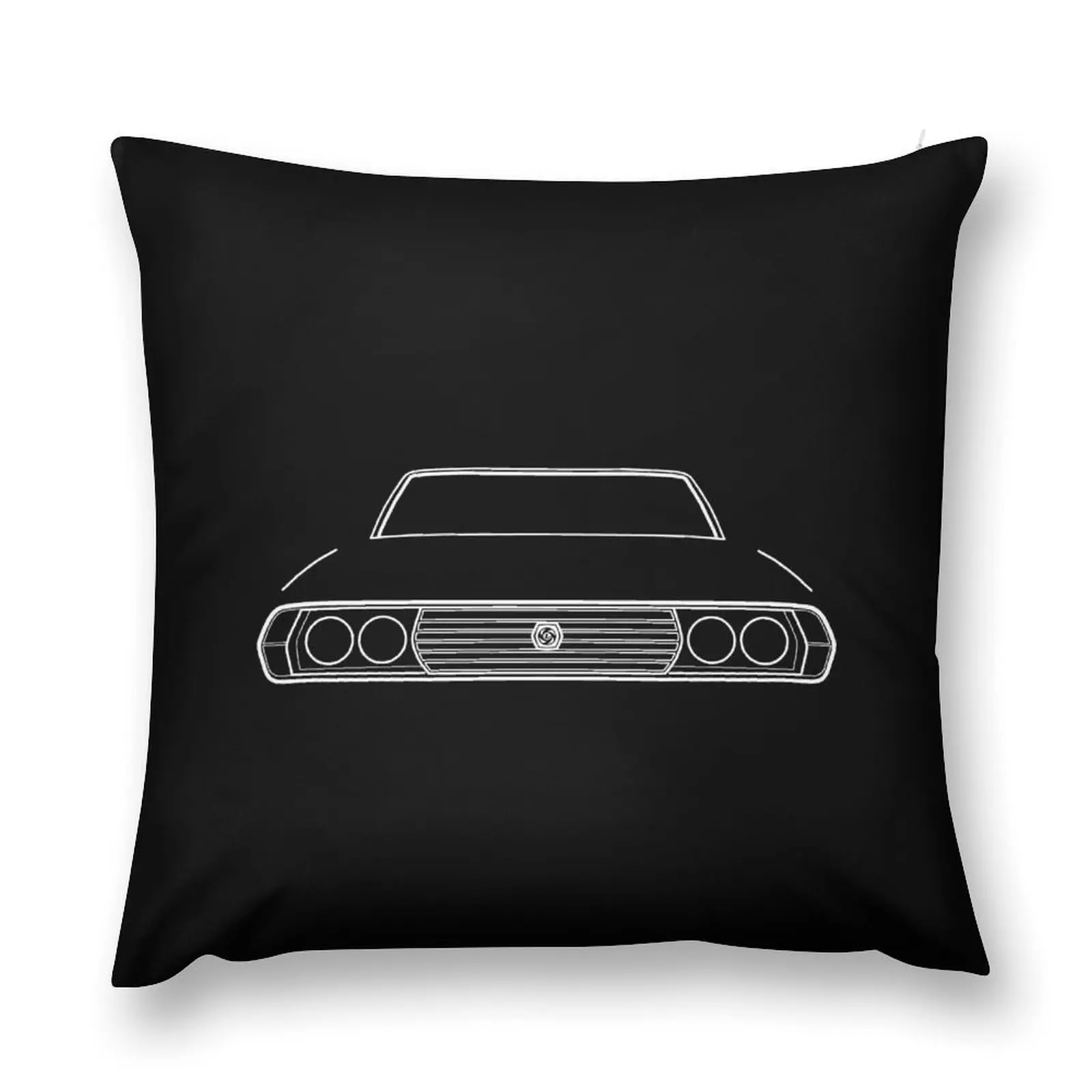 

Leyland P76 1970s Australian classic car white outline graphic Throw Pillow Rectangular Cushion Cover ornamental pillows pillow