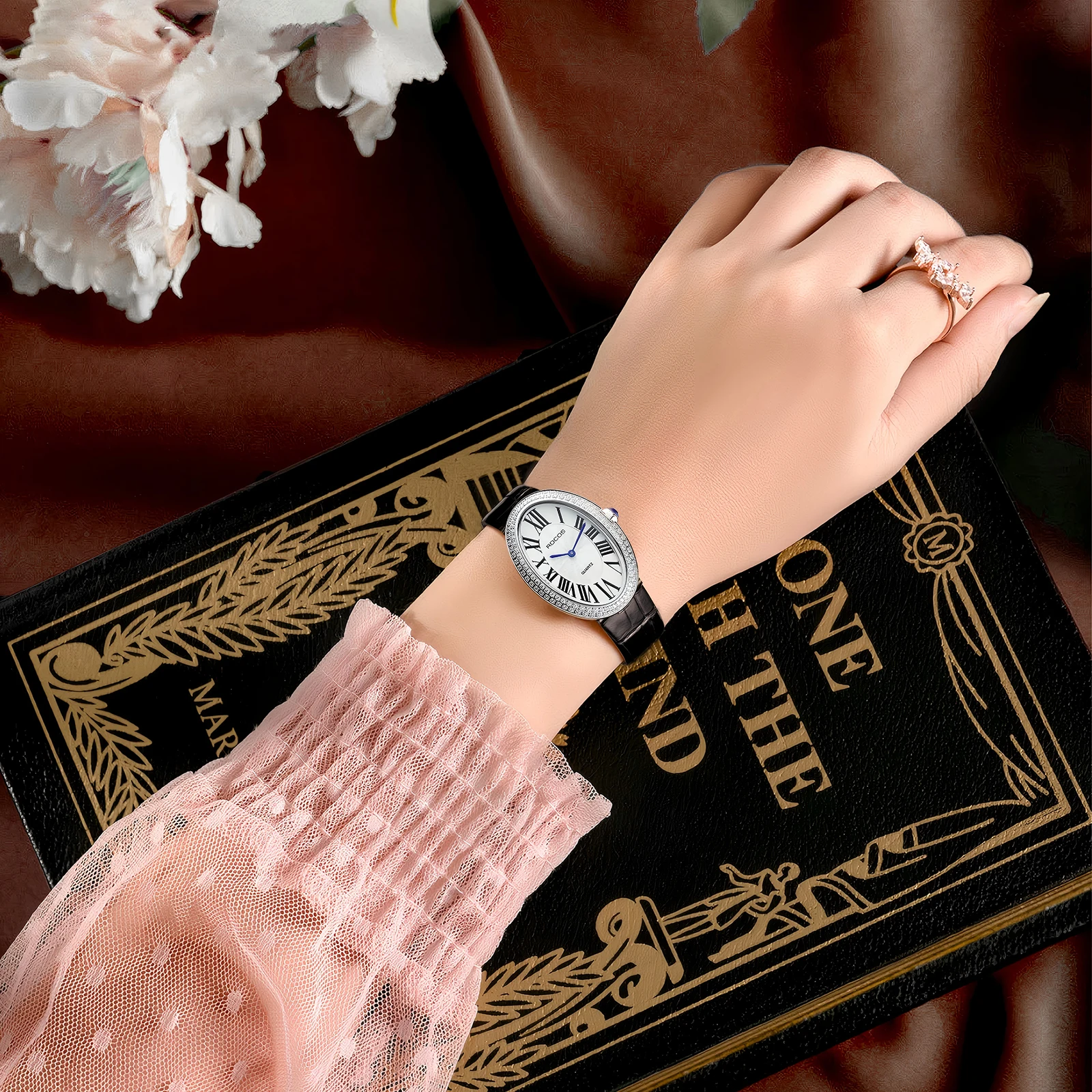 ROCOS Leather Watch for Women Elegant Luxury Brand Ladies Oval Quartz Watch Fashion Best Selling Drop Shipping Dress Watch R0254