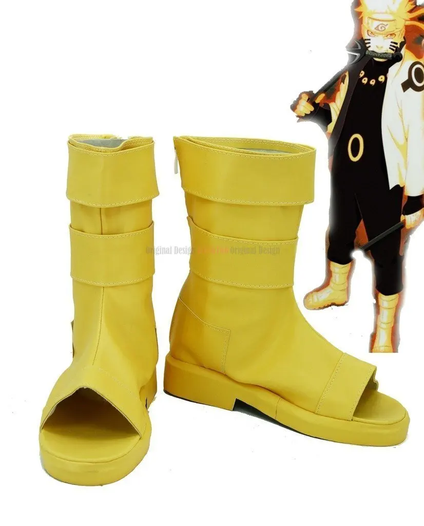 

Uzumaki Narut Shoes Cosplay Anime Uzumaki Narut Cosplay Boots Yellow Shoes Custom Made Any Size