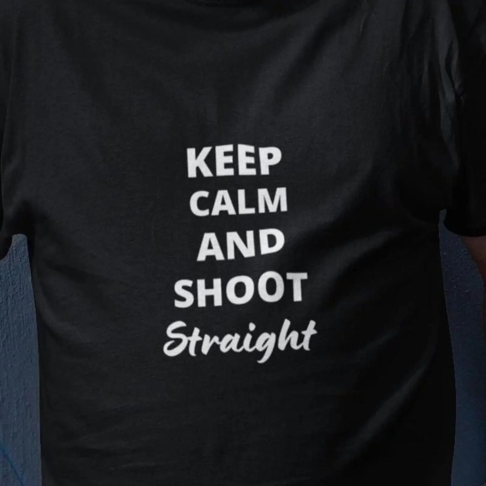 Keep Calm And Shoot Straight T shirt Clay Shooting Trap Countryside Humour  vintage Washed homme Versatile Stylish graphic