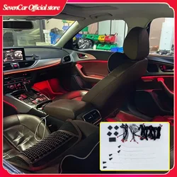 LED 21 Colors For Audi A6 C7 Ambient Light Ultimate Version Door Lights Storage Box Contour Lighting 2012-2018 Saddles Neon Lamp
