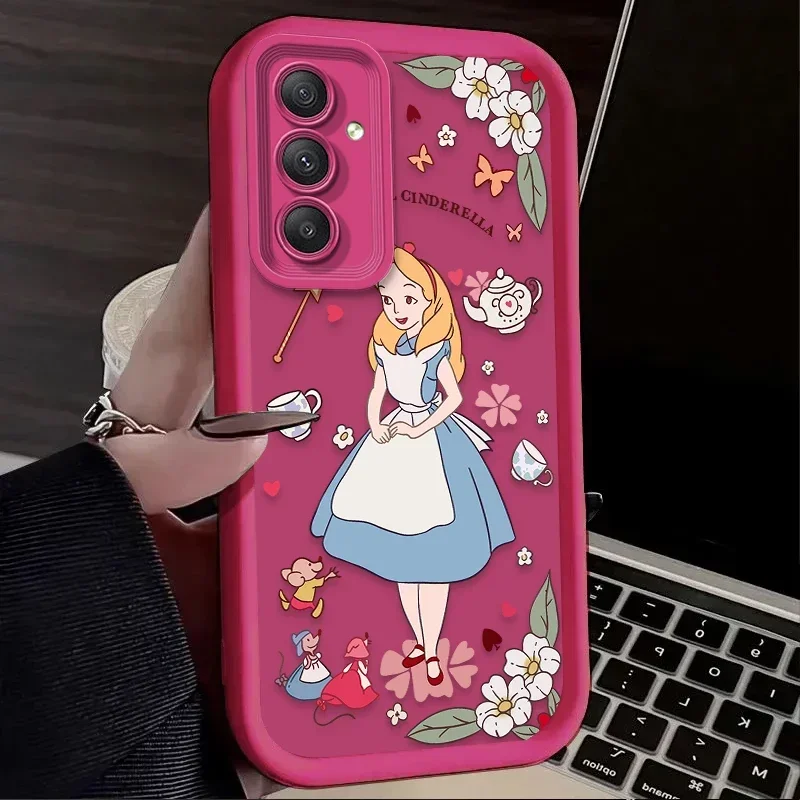 Disney funda de teléfono Alicia en el país de las maravillas para Samsung Galaxy A14 A15 5G S21 S22 S23 S24 5G FE Plus Ultra A25 A35 A52 A53 A54 A55 5G