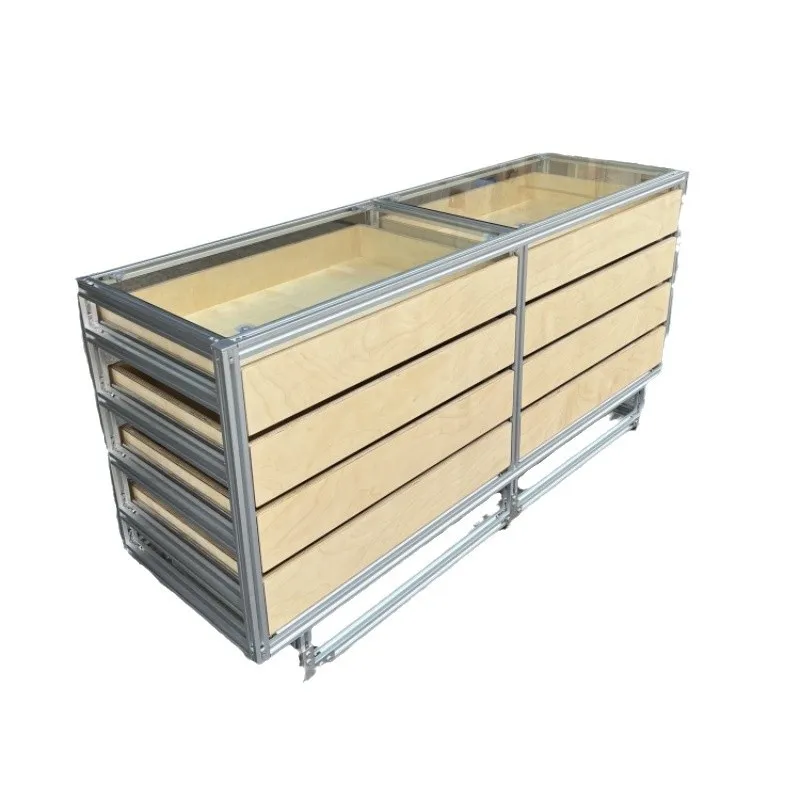 Ocean plate aluminum profile birch display cabinet Modern simple glass display cabinet