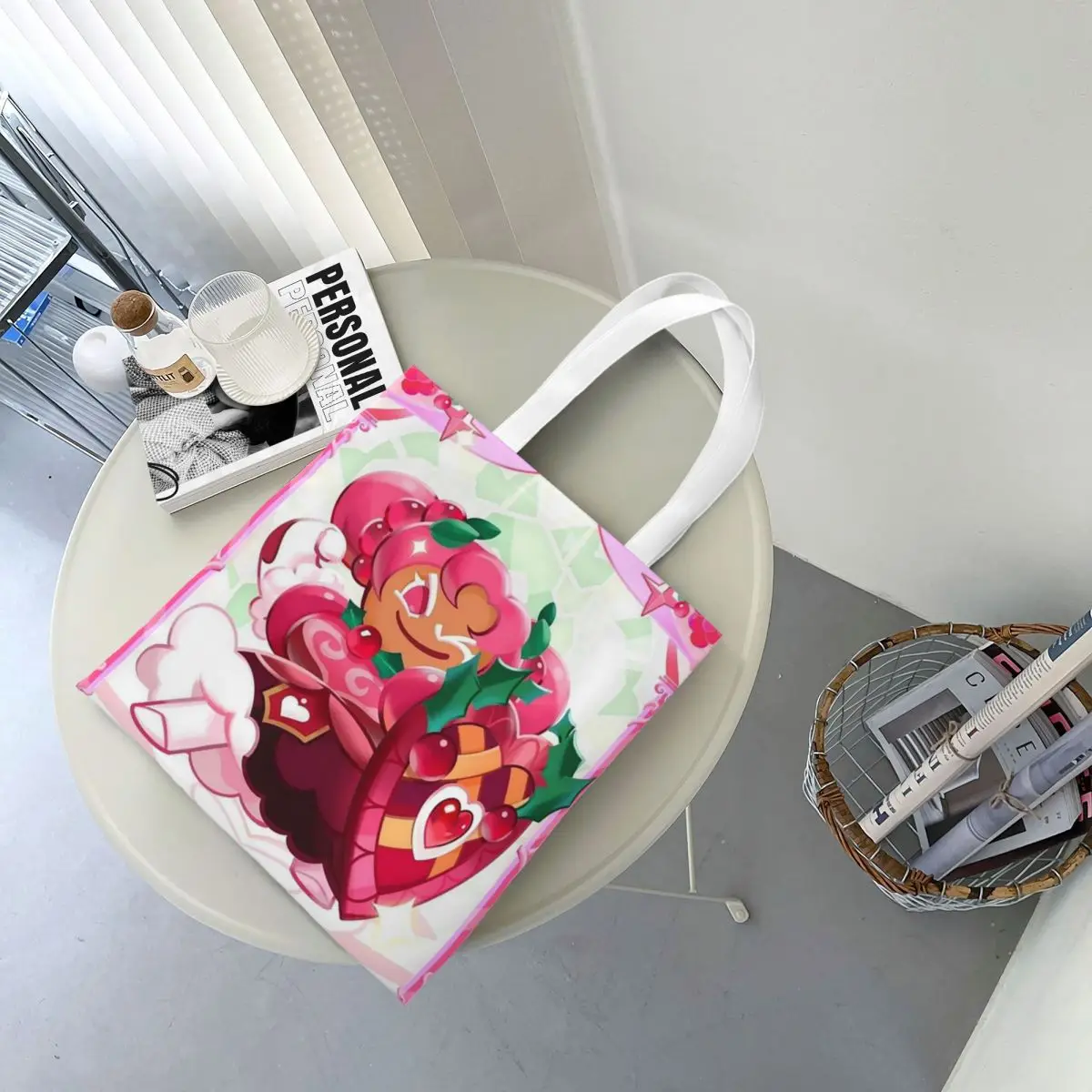 Shadow Milk Plush Cookie Run Kingdom  Shopping Bags Canvas The Tote Bag Foldable for Women Shoulder Tote Travel Handbag