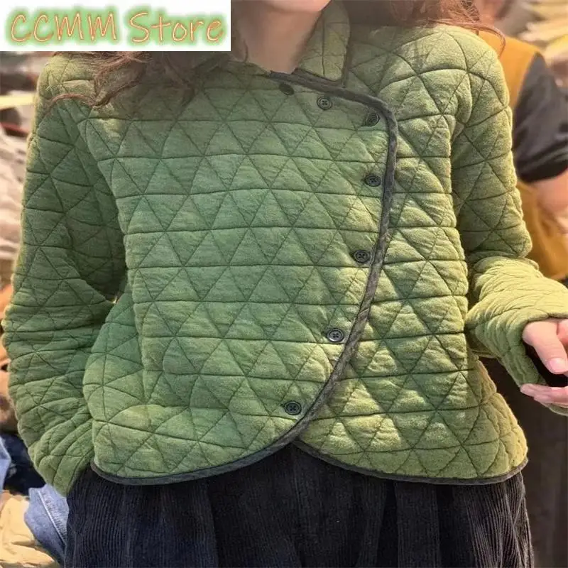 New Women Korean Jackets Coat Lightweight down Cotton Clothing Autumn Winter Contrast edging short Women parkas Outerwear