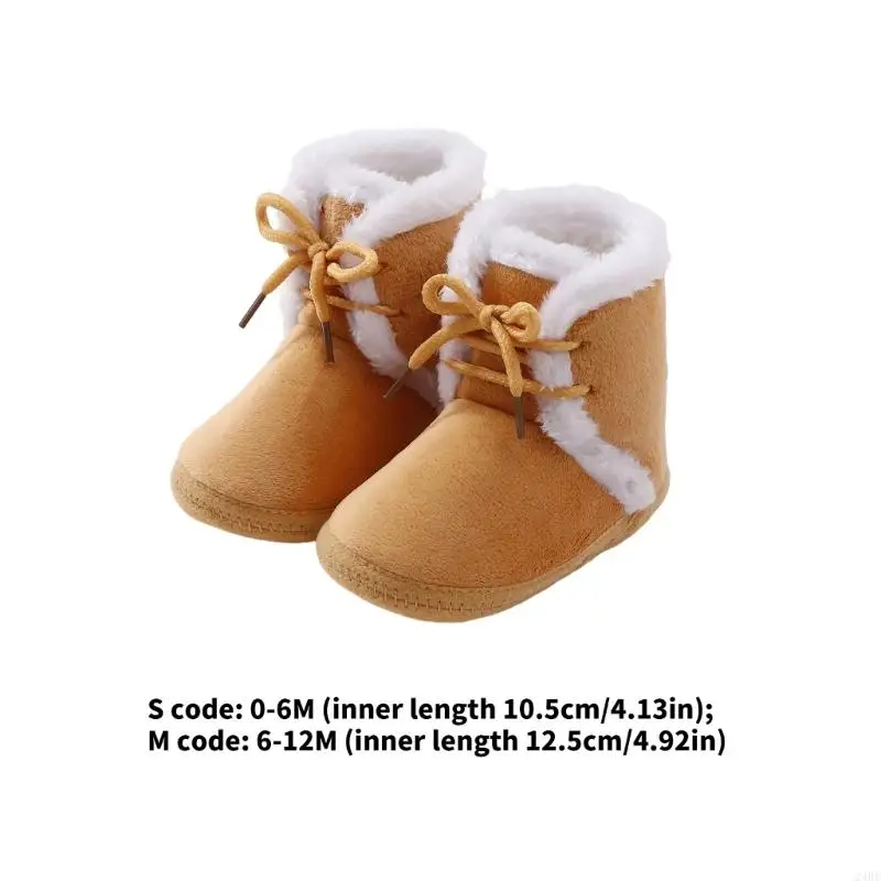 زوج واحد من أحذية المشي الأولى المصنوعة من القطن المسامي للأطفال مع تصميم سفلي مضاد للانزلاق وتفاصيل فيونكة جميلة 24BE #6