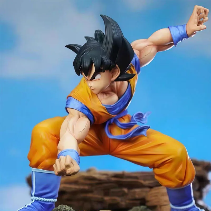 

20cm Dragon Ball Starting Move Goku Action Figure Trends Statue Model Kids Gift in Stock Desktop Ornaments Collectible Figures