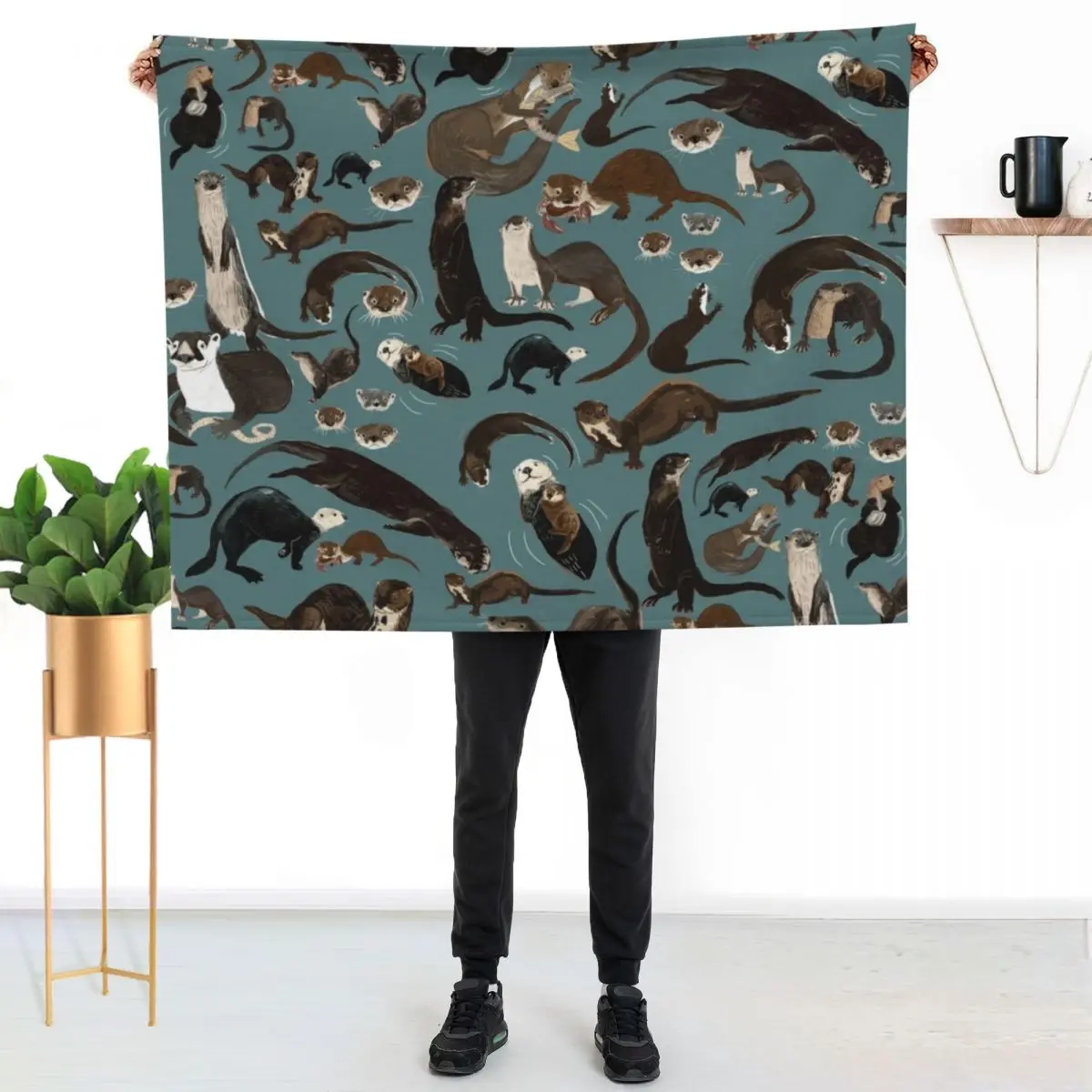 

Sea Otters Throw Blanket Flannel Fleece Soft Warm Throw Blanket