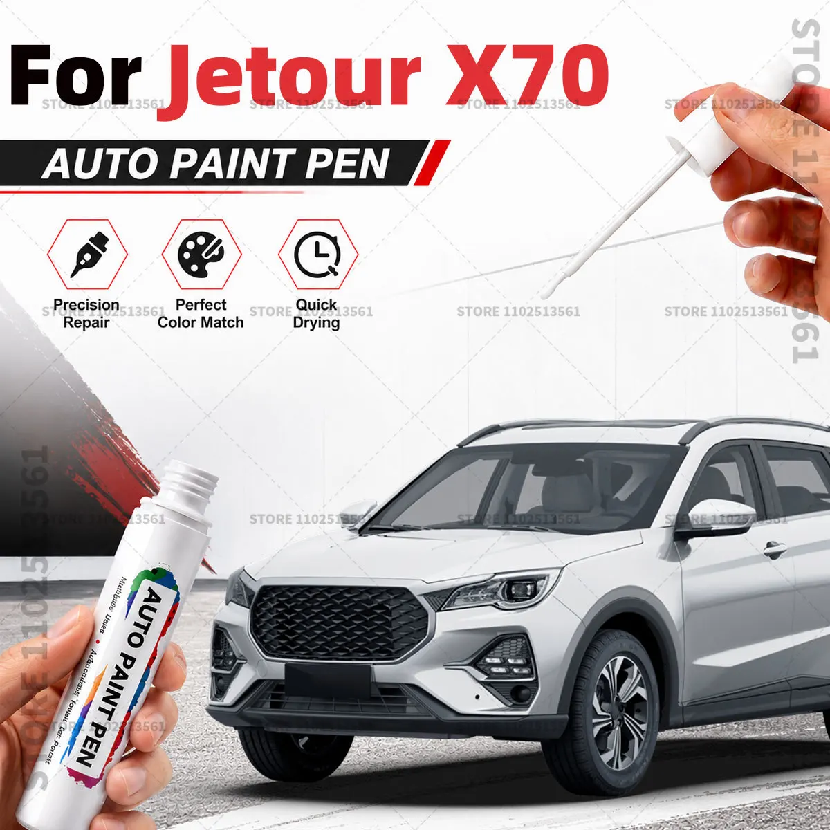 Car Paint Repair Marker Pen Quick Dry Scratch Remover Touch Up Coating Pen For Auto Accessories For Chery Jetour X70 White Black