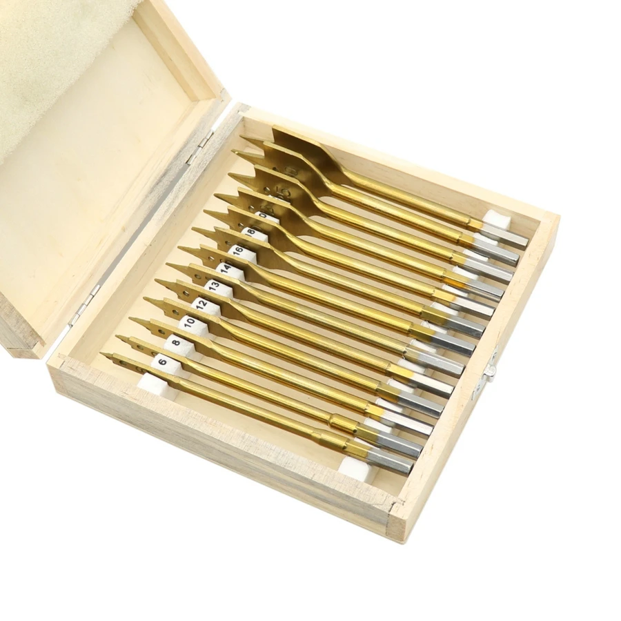

13Piece/Set High Carbon Steel Flat Spade Drill Bits Woodworking Flat Drill Bits Set For Wood Opening Drilling