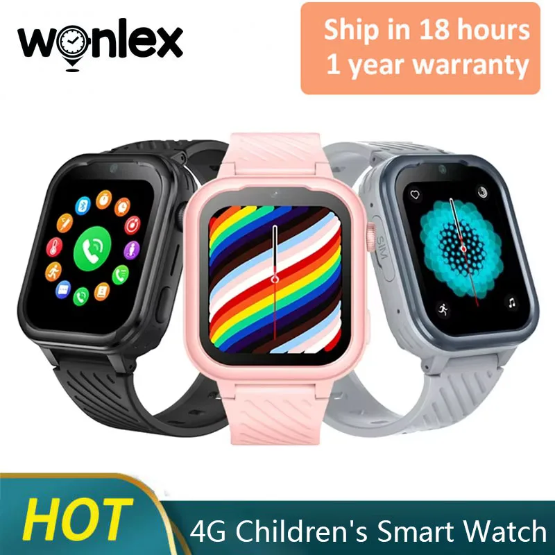 

Wonlex 4G Смарт-часы Детские видеовызовы GPS WiFi Монитор Трекер Студенческий телефон Часы KT15pro 1 + 8 ГБ Анти-потерянные детские умные часы