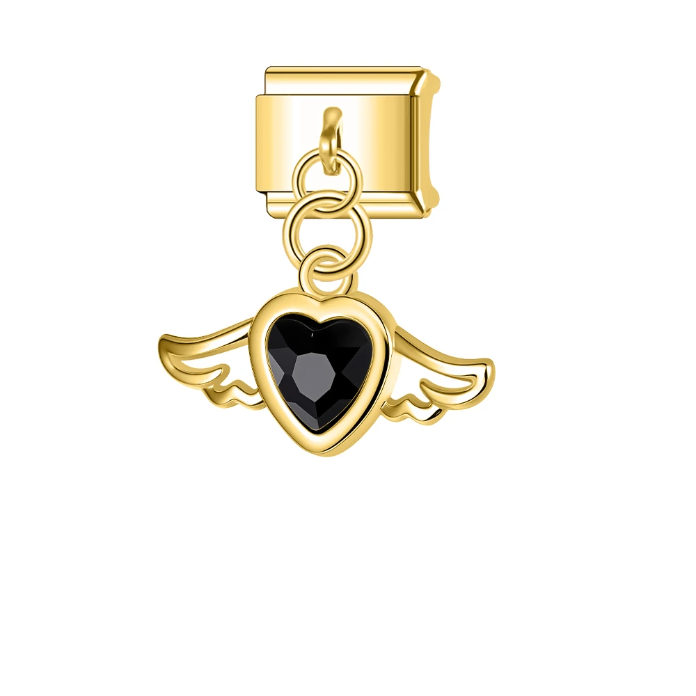Trusta Shining golden stars with Wing love Bracelet italian charms Pendant Removable Accessories 1pc Beads Gifts Gifts New N836